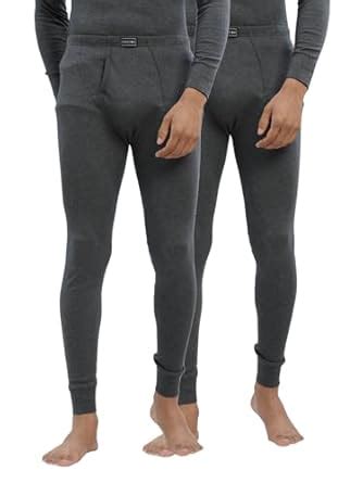 Buy Force NXT Pack of 2 Super Combed Cotton Men Thermal Bottom Charcoal ...