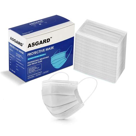 ASGARD Nonwoven Fabric Disposable Multilayer Protective Mask (White ...