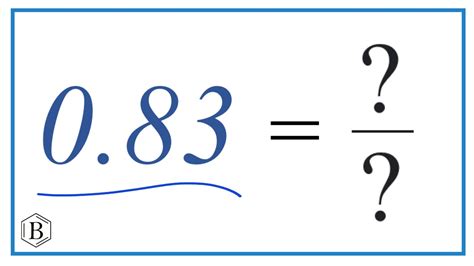 0.83 as a Fraction (simplified form) - YouTube
