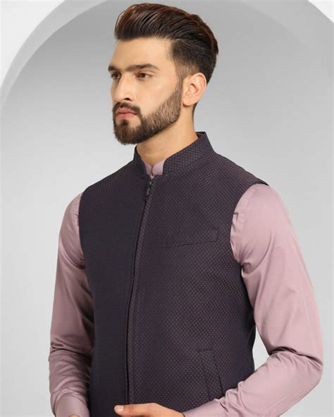 Buy Purple Swarn Textured Achkan Set From Cosmo Collection