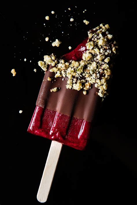 Chocolate-Covered Cherry Ice Pops Recipe with Candied Hemp Seeds