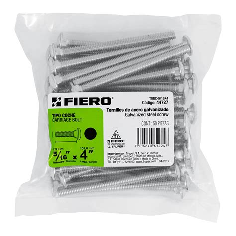 Bolsa con 50 tornillos 5/16 x 4 tipo coche, FIERO - Truper - Grupo ...