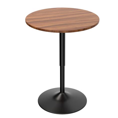 AKLOV Round Bar Table, Height-Adjustable 27.5"-36" Tall Pub Tables with ...