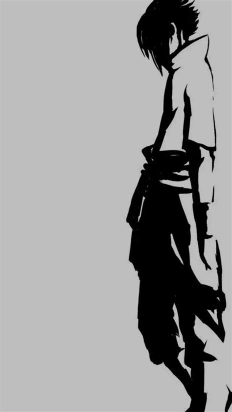 Download Sasuke Silhouette Art B W Wallpaper | Wallpapers.com