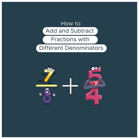 How to Add and Subtract Fractions with Different Denominators | 5 Free ...