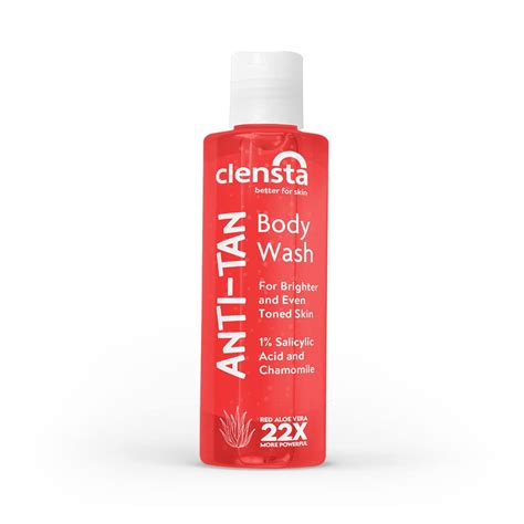 Clensta Red Aloe Vera Tan Removal Body Wash with 1% Salicylic Acid for ...