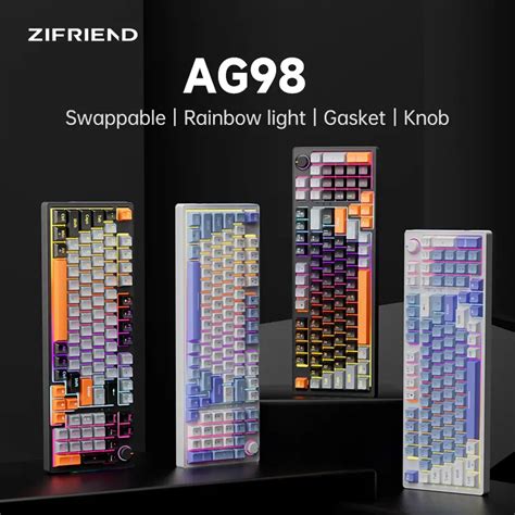 ZIFRIEND AG98 80% Gasket Wired Gaming Keyboard with RGB - TikTok Shop