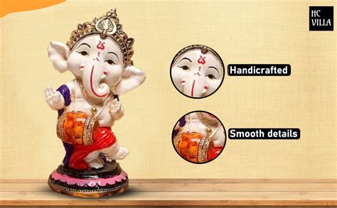 Buy Handicrafts Villa Dancing Ganesh Idol | Dholak Ganpati Bappa Murti ...