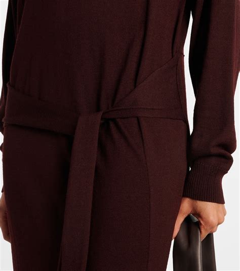 Belted sweater dress in burgundy - Lemaire | Mytheresa