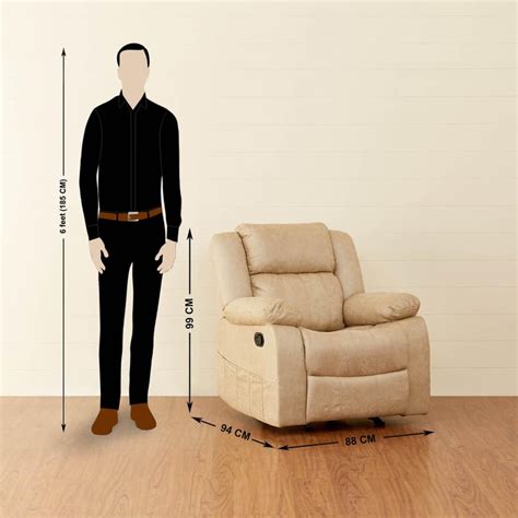 Buy Denver Faux Leather 1-Seater Recliner - Beige from Home Centre at ...