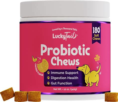 LuckyTail – Masticables probióticos para perros, salud intestinal para perros, esenciales para ...