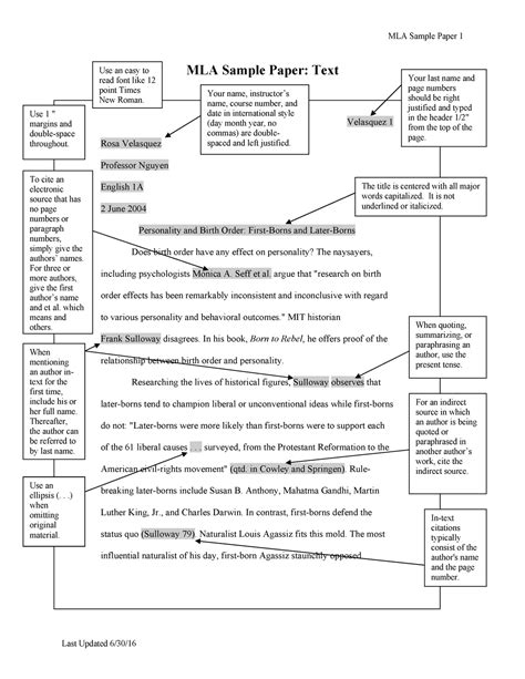 MLA Sample for English Renaissance Eng 440 - MLA Sample Paper 1 Last ...