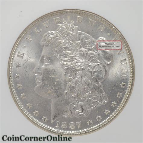1887 U. S. Morgan Silver Dollar Ngc Ms 64 (slx403)
