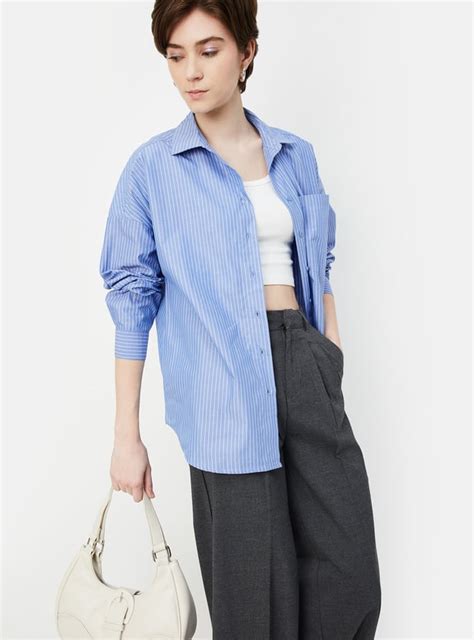 Buy Women Striped Oversized Shirt Online at just Rs. 999.0 ...
