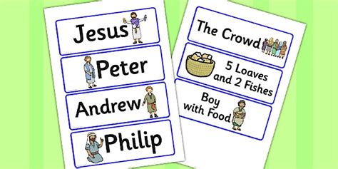 Jesus Feeds the 5000 Bible Story Word Cards