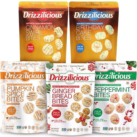 Drizzilicious Mini Rice Cakes Bites Seasonal Variety | Pack of 5 ...