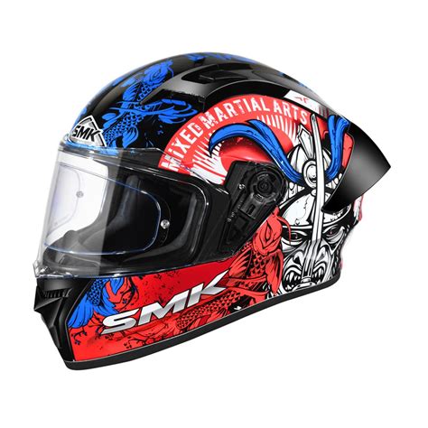 SMK Stellar Sports Samurai Full FACE Helmet with PINLOCK Fited (MA253 ...