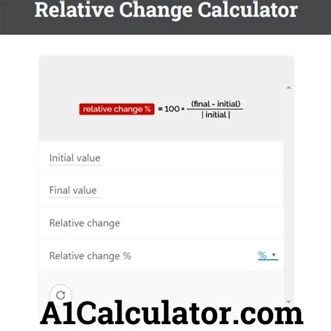 Relative Change Calculator Free Online - A1Calculator
