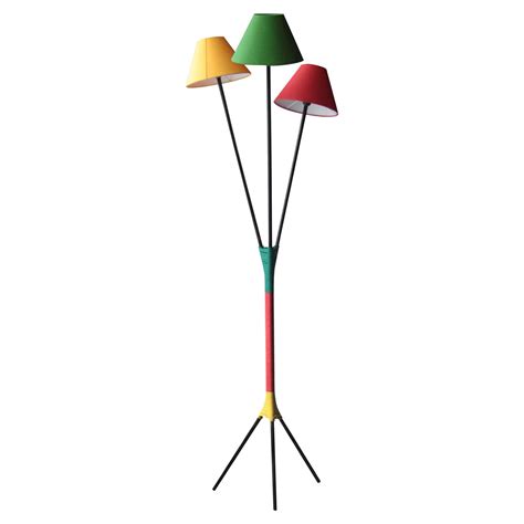 Lumen Mid Century Modern Red Green and Yellow Floor Lamp For Sale at ...