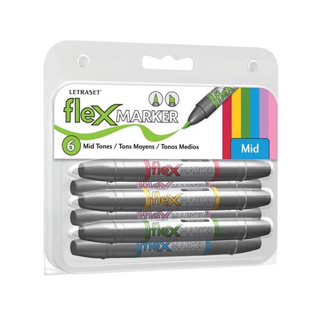 Letraset Mid Tones Flex Marker, Set of 6 : Amazon.in: Home & Kitchen
