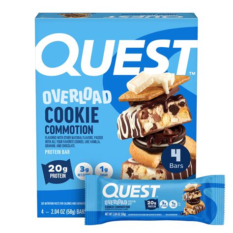 Quest Overload 20g Protein Bar, Cookie Commotion Flavor, High Protein ...