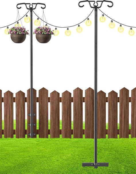 Amazon.com: String Light Poles 2 Pack - Poles for Outdoor String Lights ...