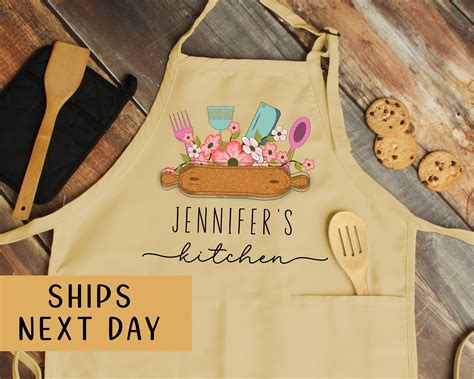 Personalized Apron for Women Custom Women's Apron Floral - Etsy