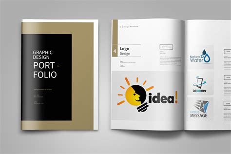 Graphic Design Portfolio Template in Brochure Templates on Yellow ...