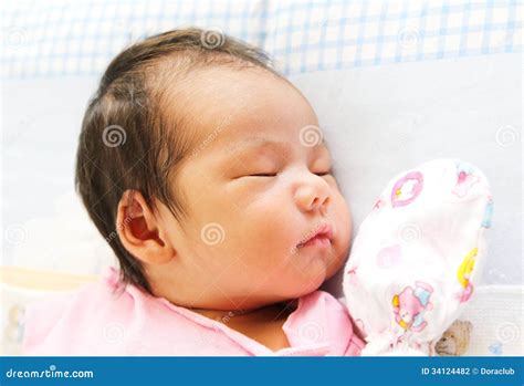Newborn Asian baby girl stock photo. Image of cute, childhood - 34124482