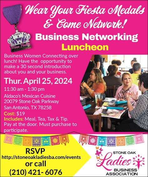 Wear Your Fiesta Medals- Ladies Business Networking, Aldaco's Stone Oak ...