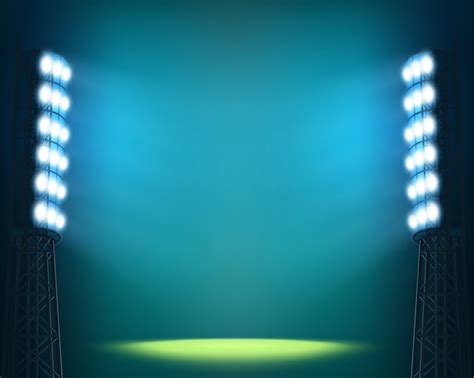 Lumières de stade contre ciel nocturne | Vecteur Premium