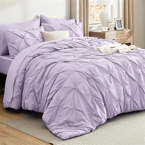 Amazon.com: Bedsure Full Comforter Set Light Purple - Bed in a Bag Full ...
