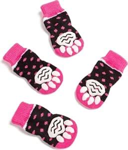 PetCeptual Anti-Slip Extra Small Breed Puppy/Cat Socks Paw Pattern with ...