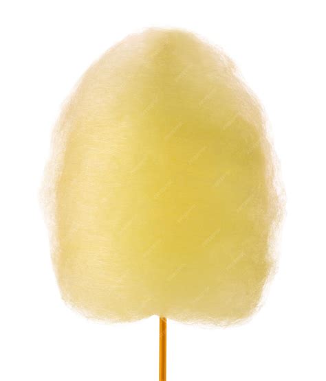 Premium Photo | One sweet yellow cotton candy isolated on white