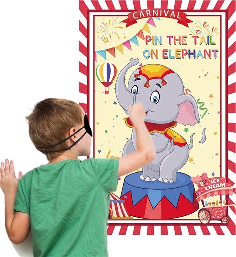 Buy Circus Party Supplies,Pin The Tail on The Elephant,Circus Party ...