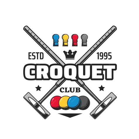 Premium Vector | Croquet crossed mallets icon for sport game club