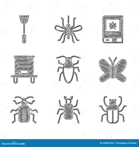 Set Cockroach, Beetle Bug, Stink, Butterfly, Chafer Beetle, Hive for ...
