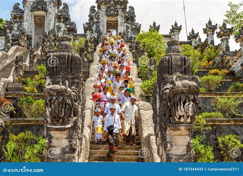 The Religion Ceremony at Temple of Pura Luhur Lempuyang. Indonesia, Bali Editorial Stock Photo ...