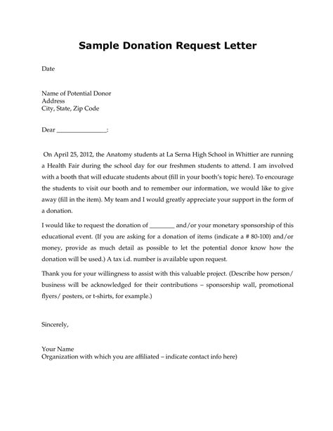 Free Printable Donation Request Letter [Word, Excel, PDF] Nonprofit ...