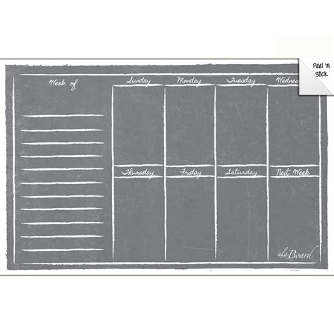 Monthly/Weekly Calendar Wall Decal Set: Gray Chalkboard