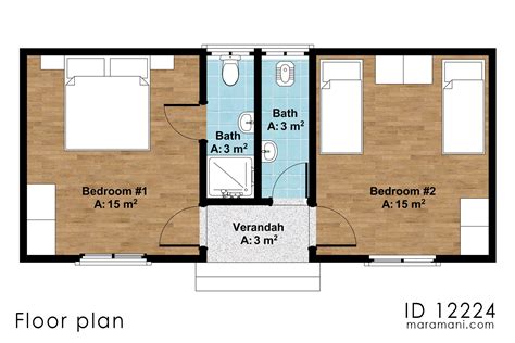 Simple Small House Floor Plans 2 Bedrooms Small House Designs 7.5x11