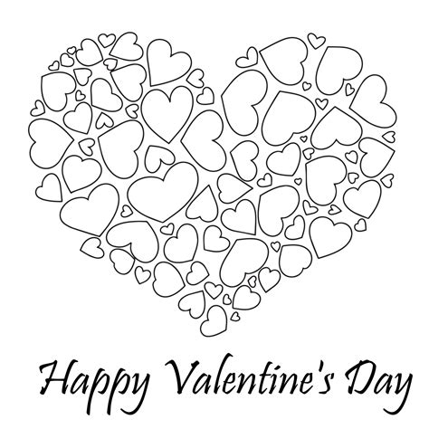 Happy Valentine's Day with hand draw hearts in doodle style. Vector ...