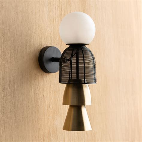 Buy Totem Black Wall Lamp - Yaahvi by Nikita Bansal