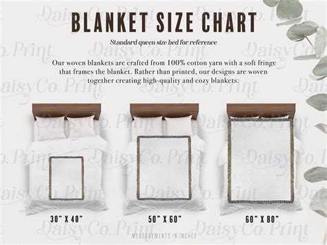 Woven Blanket Size Chart Woven Blanket Mockup Size Chart Jacquard ...
