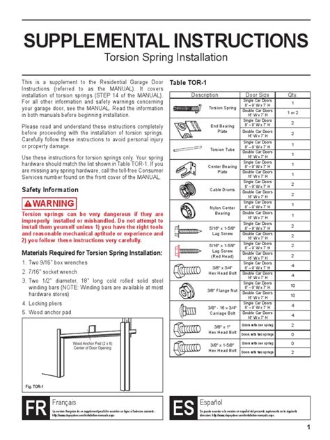 Image result for Installing Torsion Spring System