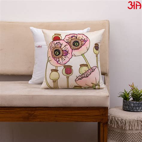 Crown Flower Design Cushion Cover – Aawrun