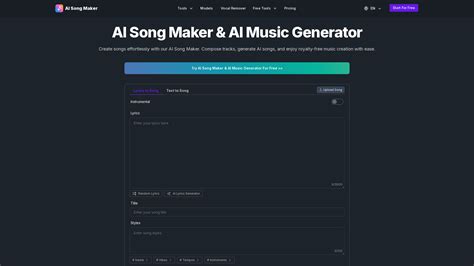 AI Song Generator-Effortless AI-powered music creation for everyone.