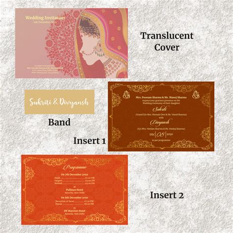 KL2031 Traditional Bride Design Translucent Cover Luxury Wedding Card ...