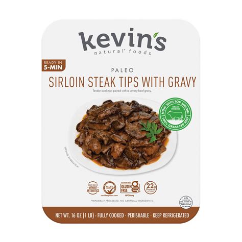 Kevin's Natural Foods Sirloin Steak Tips with Gravy, Fully Cooked ...