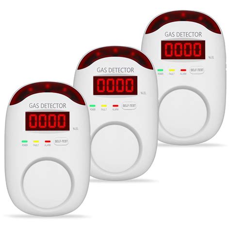 3 Packs Gas Detector & Alarm - Hembisen Plug in Propane and Natural Gas ...